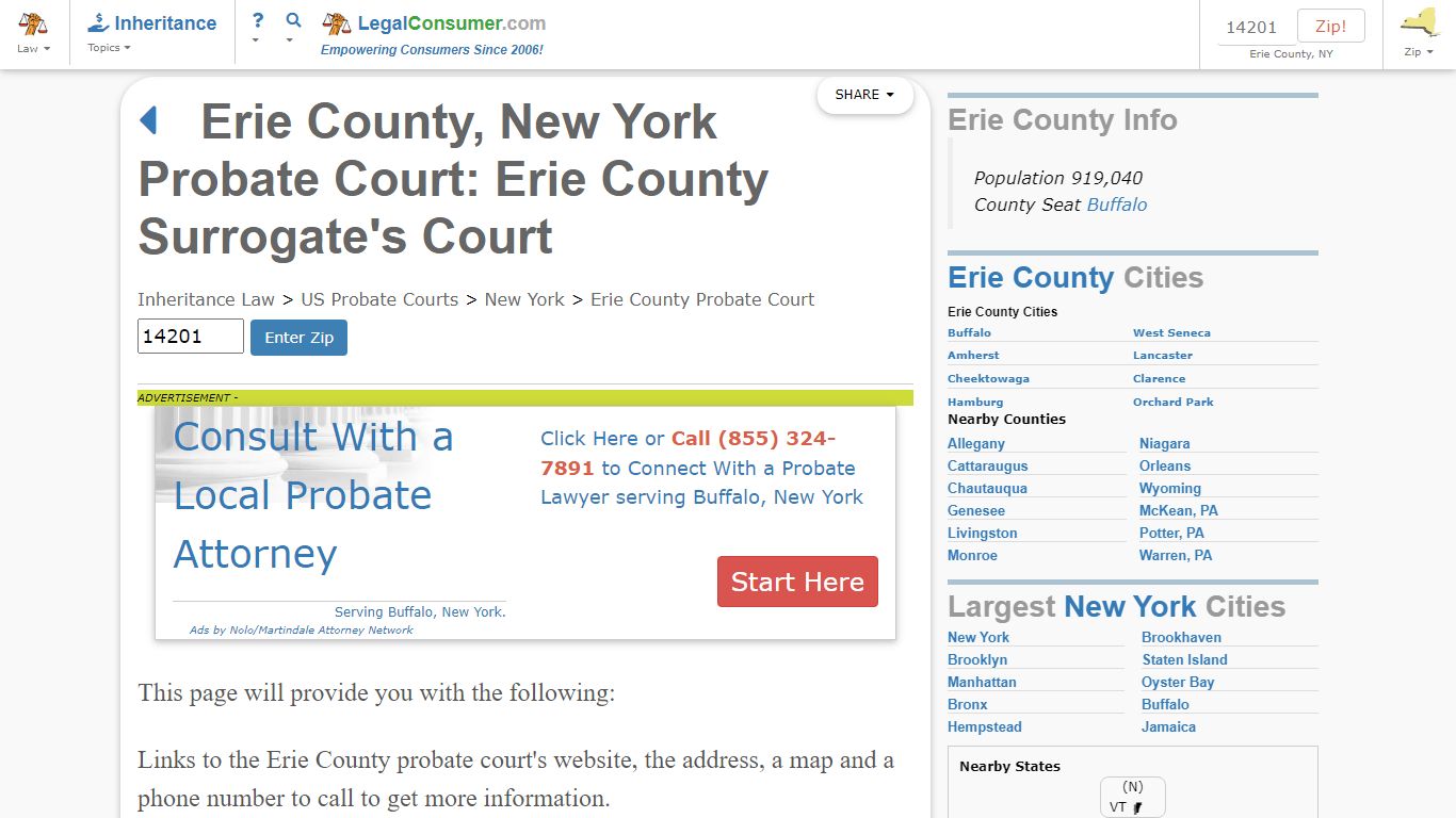 Erie County Probate Court - LegalConsumer.com