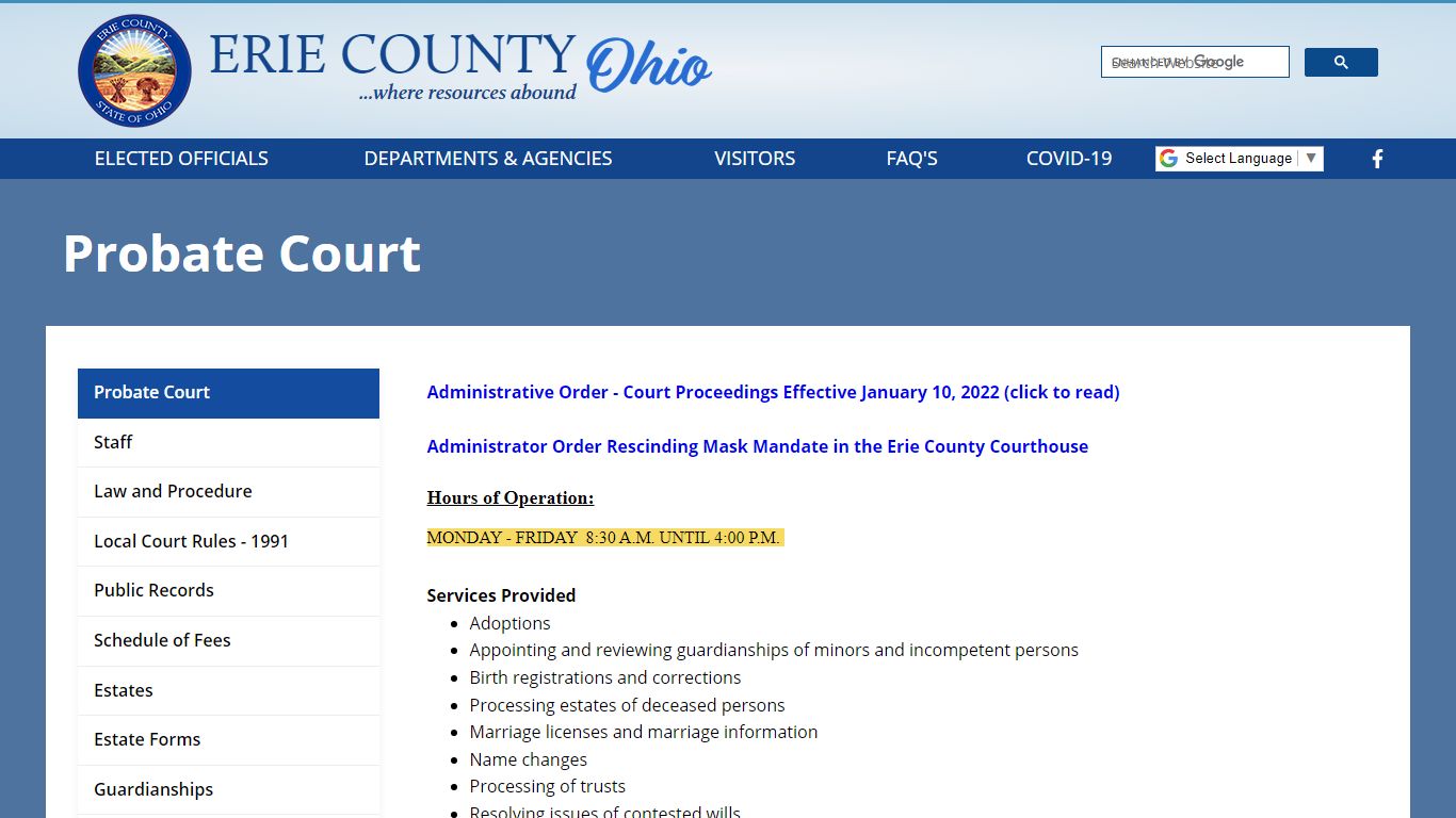 Probate Court - Erie County